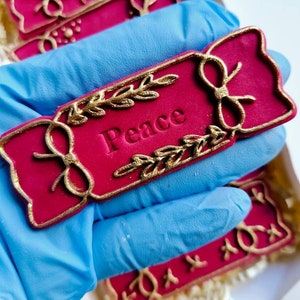 Merry Christmas Cracker Fondant Stamp | Christmas Fondant Embosser Stamp | Christmas Cracker Cookie Cutter | Cookie Debosser| Cookie Stamp