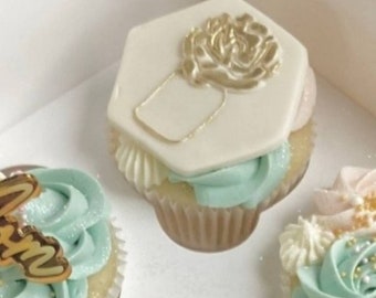 Flower Vase Fondant Embosser  |Mothers Day Fondant Stamp| Cupcake Embosser| Fondant Embosser| Cookie Debosser| Reverse Stamp| Cookie Stamp