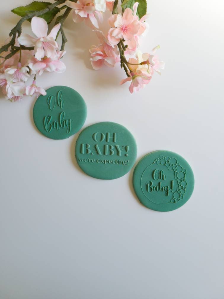 Oh Baby Cookie Embosser Baby Shower Cookie Stamp Fondant Etsy