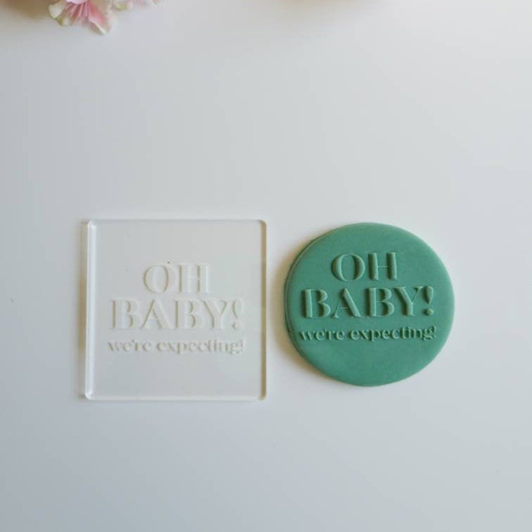 Oh Baby Cookie Embosser / Baby Shower Cookie Stamp / Cookie Embosser / Baby Cookie Embosser