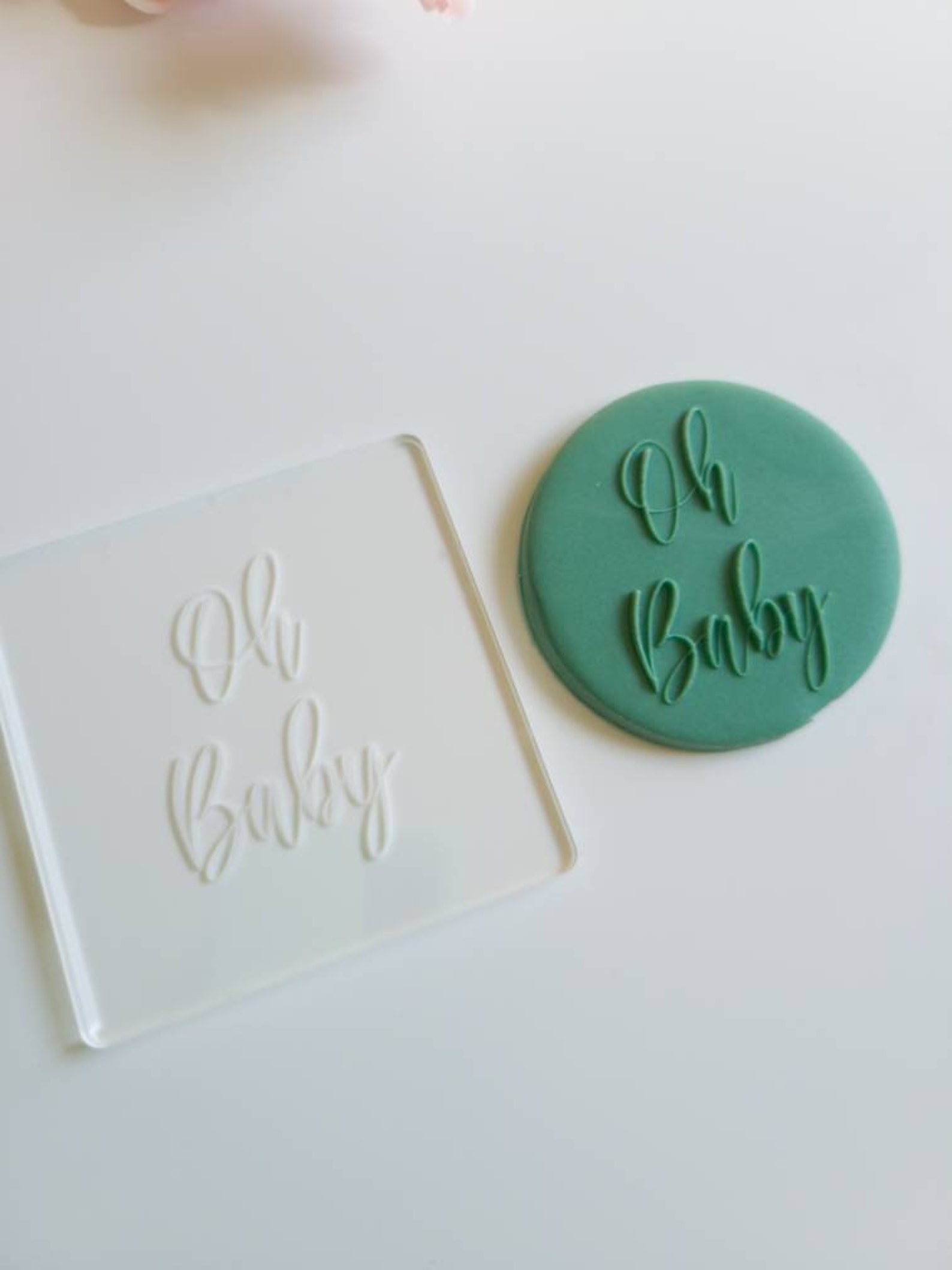 Oh Baby Cookie Embosser Baby Shower Cookie Stamp Cookie Etsy