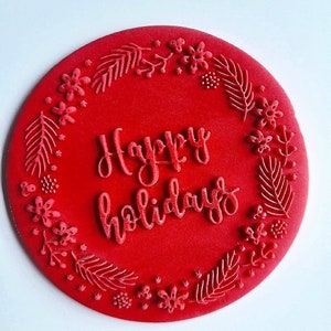 Christmas Fondant Stamp | Merry Christmas Cookie Embosser| Cupcake Embosser| Fondant Embosser| Cookie Debosser| Cookie Stamp| Reverse Stamp