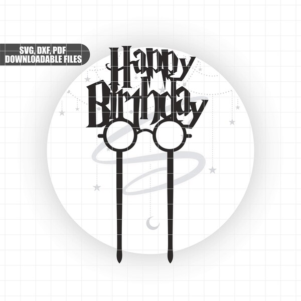 Harry Potter Topper, Personalize, Cake Topper SVG File, Birthday SVG, Instant Download, Silhouette Cut Files, Print, Glowforge