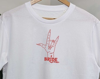Bride T-Shirt | Embroidered Bride To Be Top | Bride To Be T-Shirt | Rock Bride T-Shirt