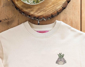 Embroidered Cute Anime Character Sweatshirt | Unisex Anime Sweatshirt | Anime Character Jumper | Anime Manga Jumper| Embroidered Jumper