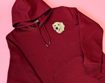 Custom Embroidered Pet Portrait Hoodie | Embroidered Custom Pet Portrait Hoodie | Embroidered Hoodie | Pet Portrait | Personalised Gifts