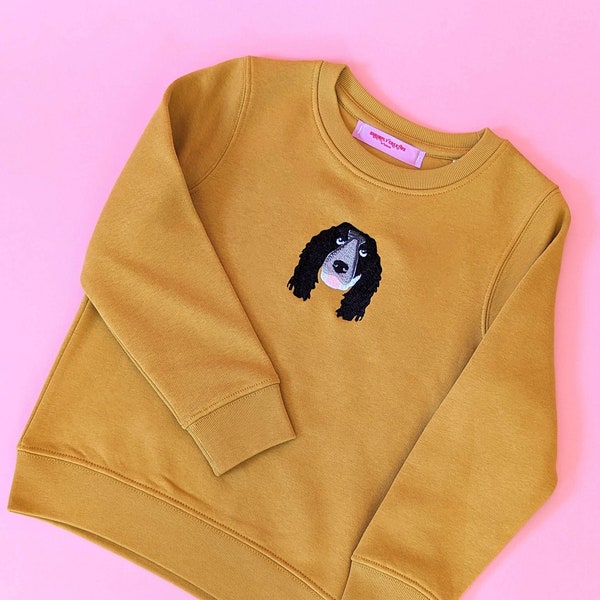 Gesticktes Tierporträt-Kinder-Sweatshirt Individuell | Individuell gestickter Tierpullover für Kinder | Personalisiertes Kinder Sweatshirt