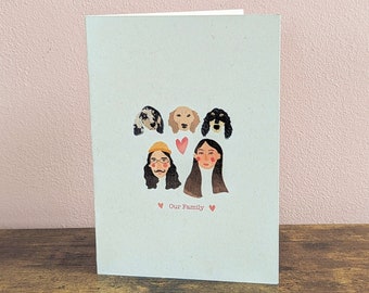 Custom Family Portrait Card | Custom Made Card | Personalised Card | Valentine Card | Portrait Card