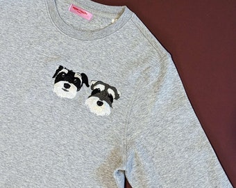 Embroidered Pet Portrait Sweatshirt Custom | Custom Embroidered Pet Portrait Jumper | Valentines Gift