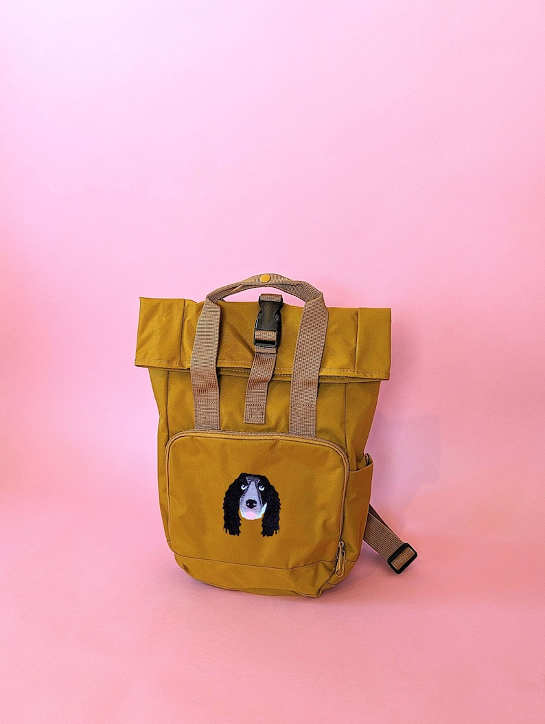 Custom Pet Portrait Backpack | Recycled Embroidered Pet Portrait Backpack | Mini Pet Portrait Backpack | Large Pet Portrait Backpack