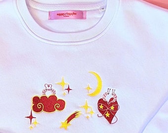 Valentines Shrimply In Love Embroidered Sweatshirt