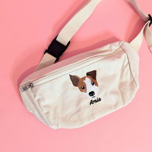 Organic Cotton Pet Portrait Bum Bag Custom Embroidered Pet Pet Walk Bag Pet Essentials Bag Embroidered Hip Bag Personalised Gifts Etsy UK