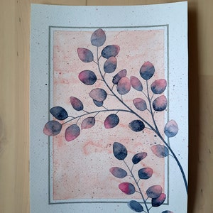 ORIGINELE Aquarel Bladeren Tekening, Home Decor, Bladeren, Botanische Kunst