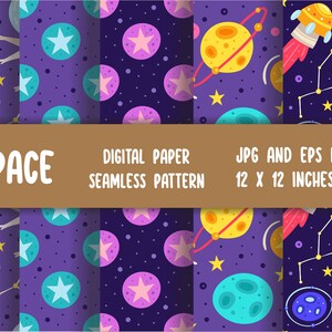 Space Animal Astronaut Seamless Patterns