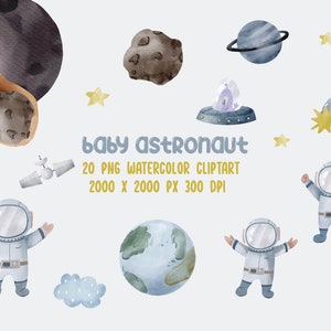 Clipart dell'acquerello del bambino astronauta