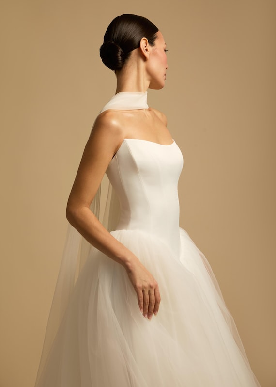 low waist a line wedding dress Drop Waist A Line Wedding Dresses with Lace Appliques