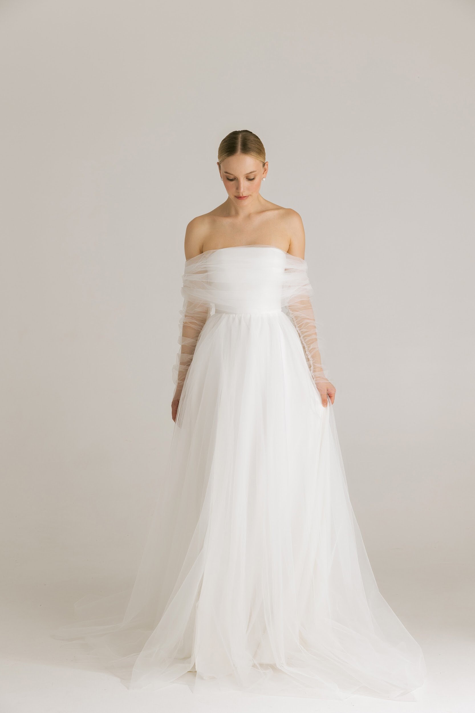Simple Tulle Wedding Dress Civil Wedding Dress Tulle Wedding Dress