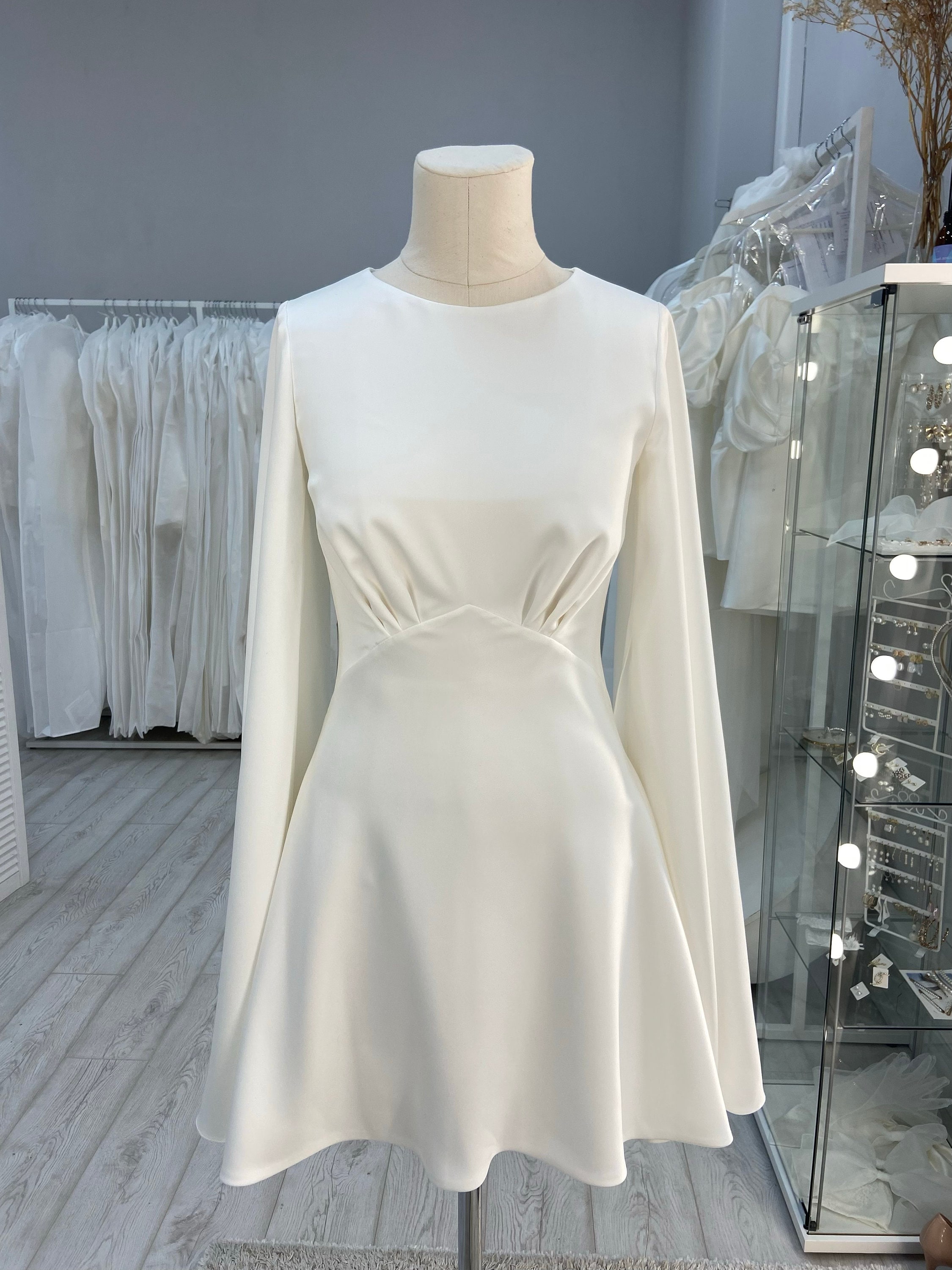 Short Mini Wedding Dress for Reception, Elopement, or Civil Ceremony