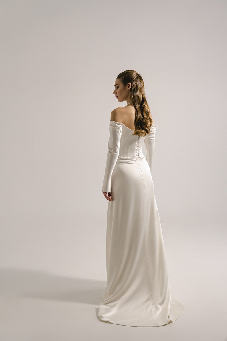 Vintage wedding dress, bridal set, vintage bridal set with sleeve, low waist corset, bridal skirt Cassandra image 7
