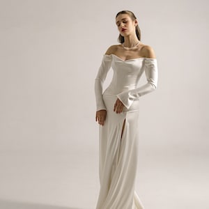 Vintage wedding dress, bridal set, vintage bridal set with sleeve, low waist corset, bridal skirt Cassandra image 8