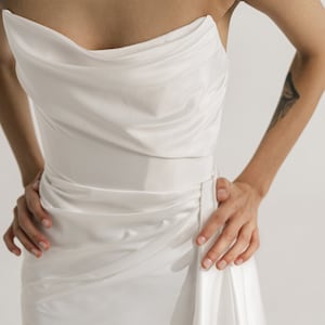 Short wedding dress, elegance short wedding dress, corset mini wedding dress, mini white wedding dress, off the shoulder dress Emilia mini image 7
