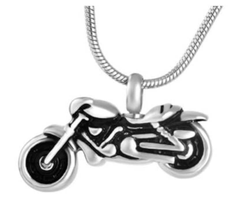 Stainless Steel Cremation Necklace for Ashes Customized Motorcycle Urn Necklace Cremation Necklace Memorial Ashes Keepsake Jewelry-M3