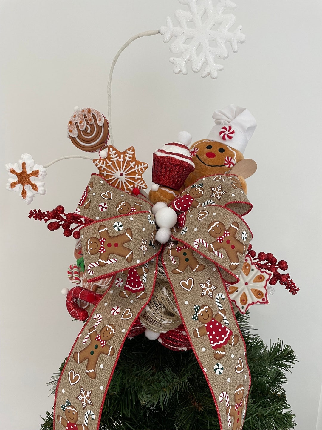 Gingerbread Christmas Tree Topper Tree Topper Christmas Tree Etsy UK