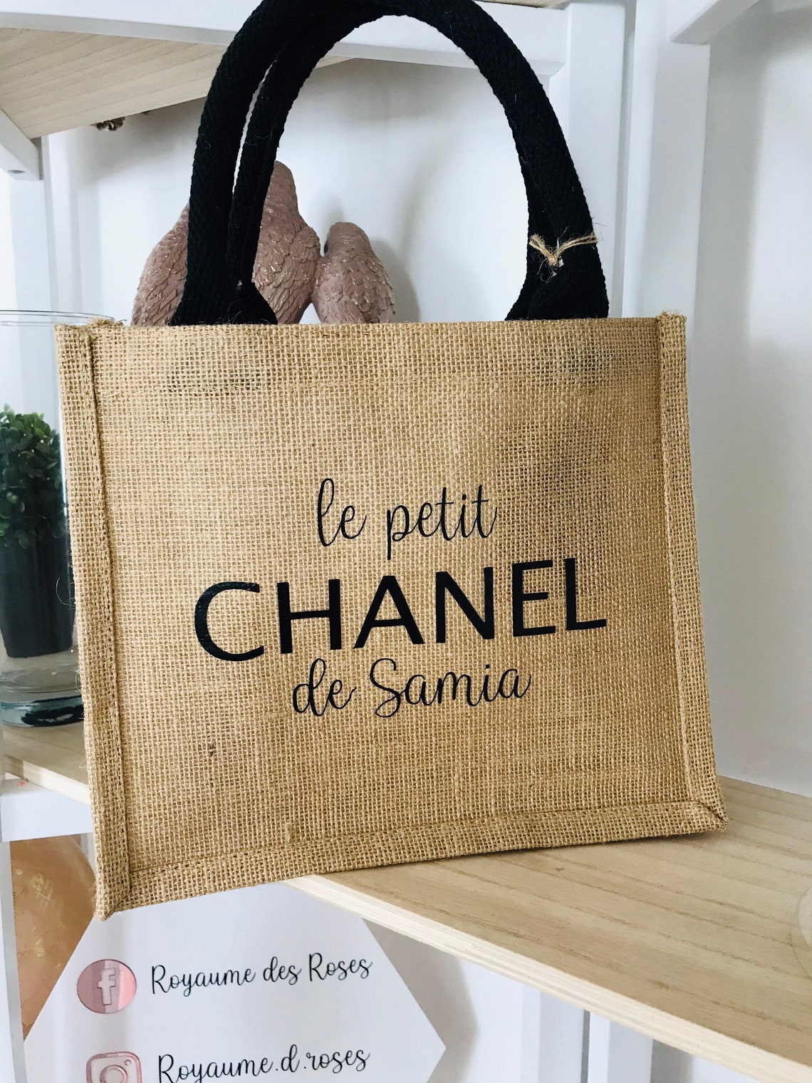 Cabas en jute personnalisé texte à personnaliser Sac cabas | Etsy