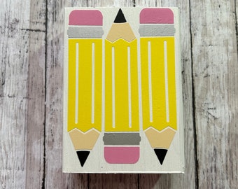 Reclaimed Wood Pencil Sign: Teacher Appreciation Gift