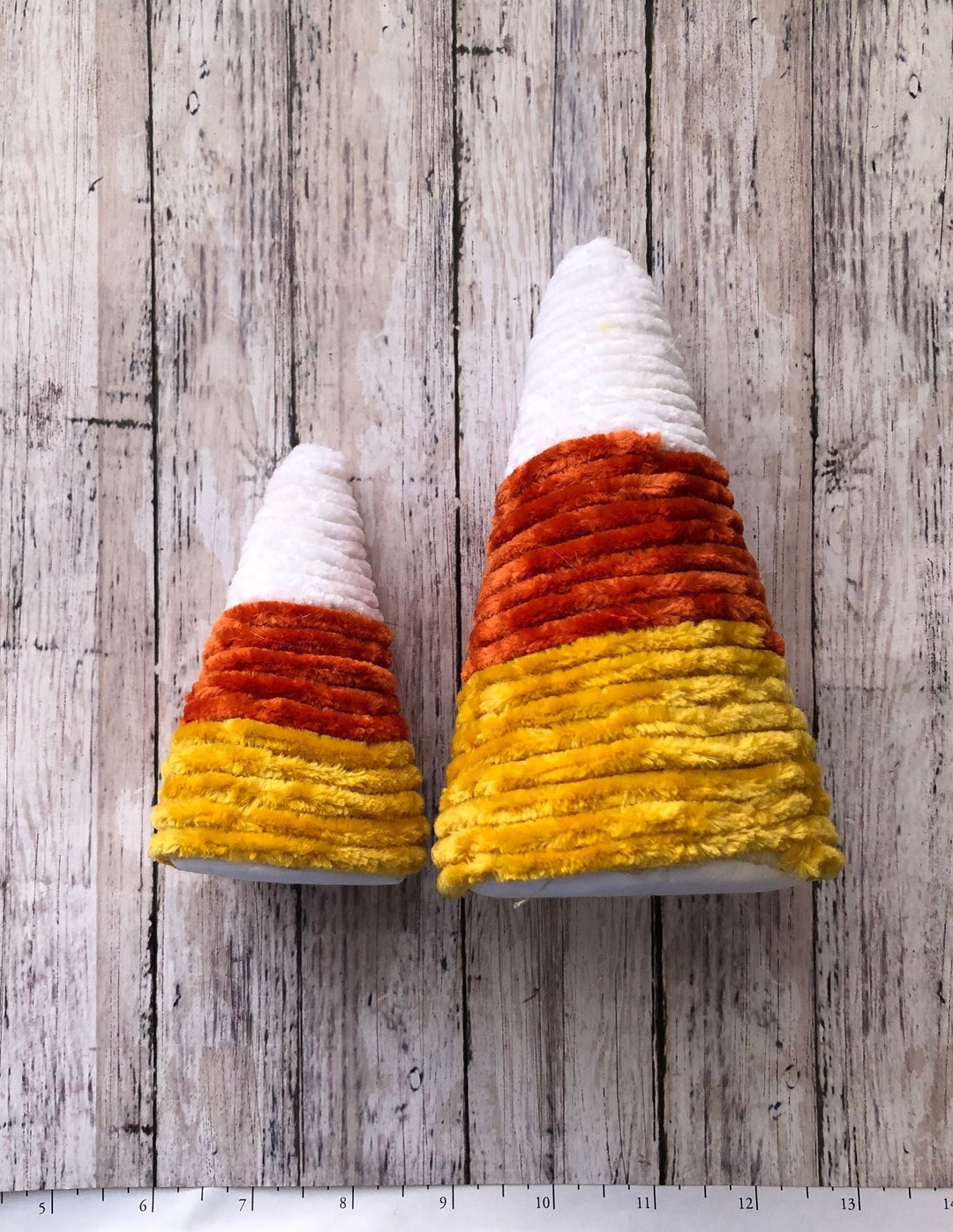 Set of 2 Candy Corn Yarn Wrapped Tree Halloween Tree Etsy