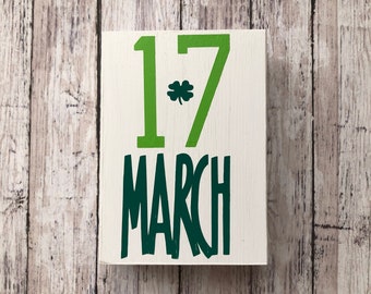 March 17, St. Patrick's Day, shelf sitter, holiday decor, Irish decor, shamrock, home decor, tiered tray, Ireland, lucky,