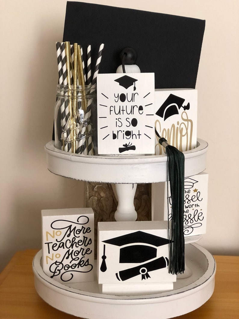 Graduation Decor Graduation Tiered Tray Decor Cap and Etsy