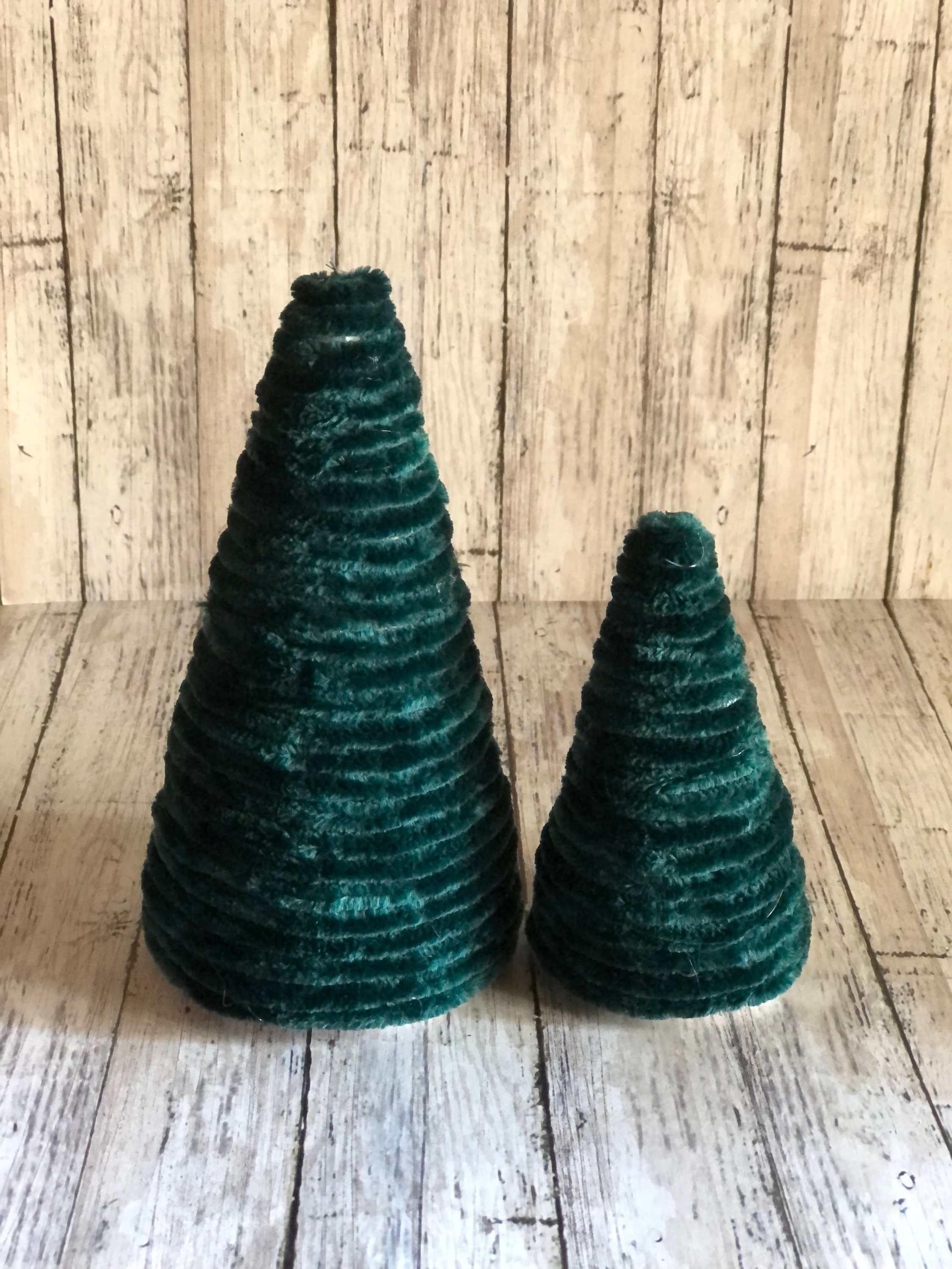 Set of 2, Yarn Wrapped Tree, Christmas Tree, Holiday Tiered Tray Decor,  Christmas Tiered Tray Decor, Teal Yarn Tree, Teal Christmas Tree 