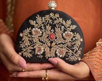 Elegant Velvet Clutch Bag, Bridal & Evening Purse, Formal Wedding Handbag