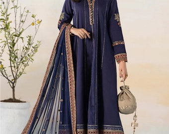 Maria B Fashion,Blue Pakistani suit, Maria B formal suit,Mehndi suit, Bridal suit, Eid suit, Pakistani fashion, Formal blue suit,bridal