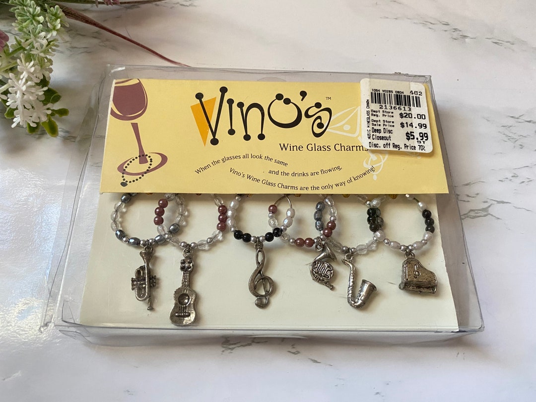 Vinos Musical Instruments Wine Glass Charms Vintage Unused Etsy