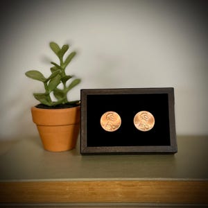 7th Anniversary Gift Idea for Husband | Copper Coin Framed 7 Wedding Anniversary Present for Wife | 2018 and 2025 Uncirculated Pennies