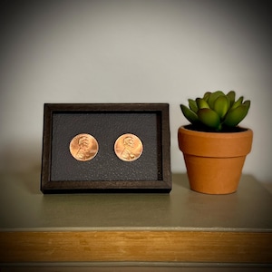 7th Copper Coin Anniversary Gift Idea for Husband | Framed 7 Wedding Anniversary Present for Wife | 2018 and 2025 Shiny Pennies