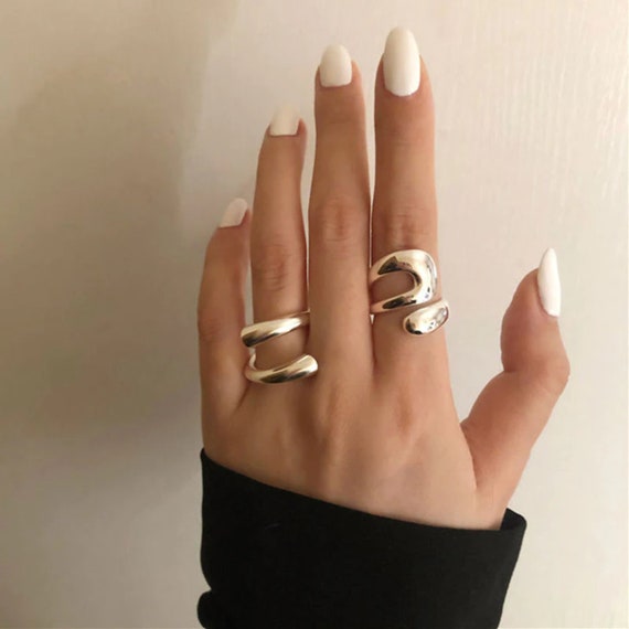 Cheap New Irregular Rings for Women New Fashion Creative Hollow Geometric  Retro Party Jewelry Gifts