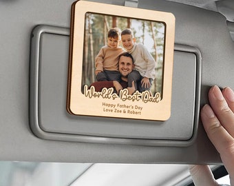 Personalized Dad Frame Car Visor Clip, Father's Day Gifts, Visor Clip Baby Photo Frame,Drive Safe Dad  Baby Picture Frame for Dad