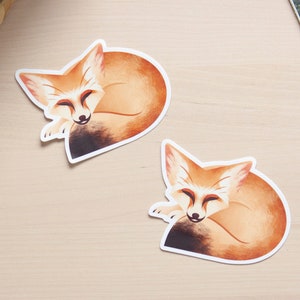 Sticker fennekvos, sticker safari, schattige voskunst
