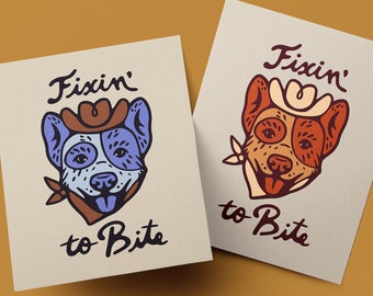 Tarjeta de felicitación de perro pastor: "Listo para morder" - Regalo para amantes de los perros
