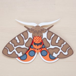 Paper Tiger Moth Paper bug insect Precut papercraft Papercraft 3D Moth Cream spot Tiger Moth DIY Cardstock Moth