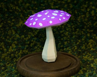 Papercraft 3D Spooky Champignon | Champignon cartonné bricolage | Champignon en papier | sculpture 3D | MODÈLE DE BRICOLAGE