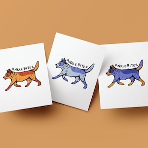 Cartão de felicitações para cães de gado, cartão em branco Blue Heeler Red heeler