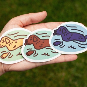 Chocoladelab Black lab Gele labsticker