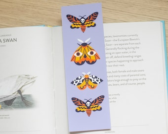 Moth Bookmark, cute Halloween bookmark