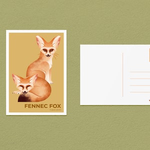 Carte Postale Fennec Renard | Carte postale d'art de renard 4x6 | Carte postale faite à la main | Carte postale d'impression d'art | Carte postale et enveloppe Zoo | Carte postale d'animaux