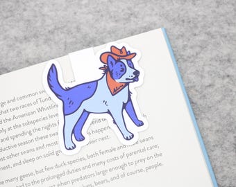 Cowboy Cattle Dog Magnetic Bookmark: Heeler Dog Lover Gift