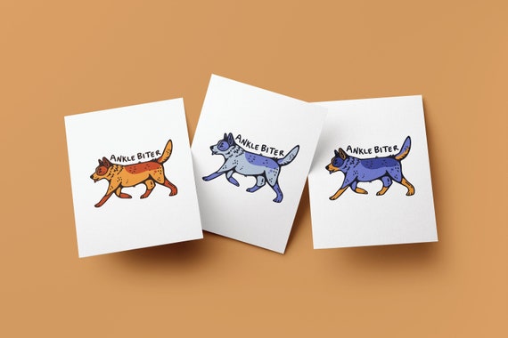 Cattle dog Greeting Card, Blue Heeler Red heeler blank card